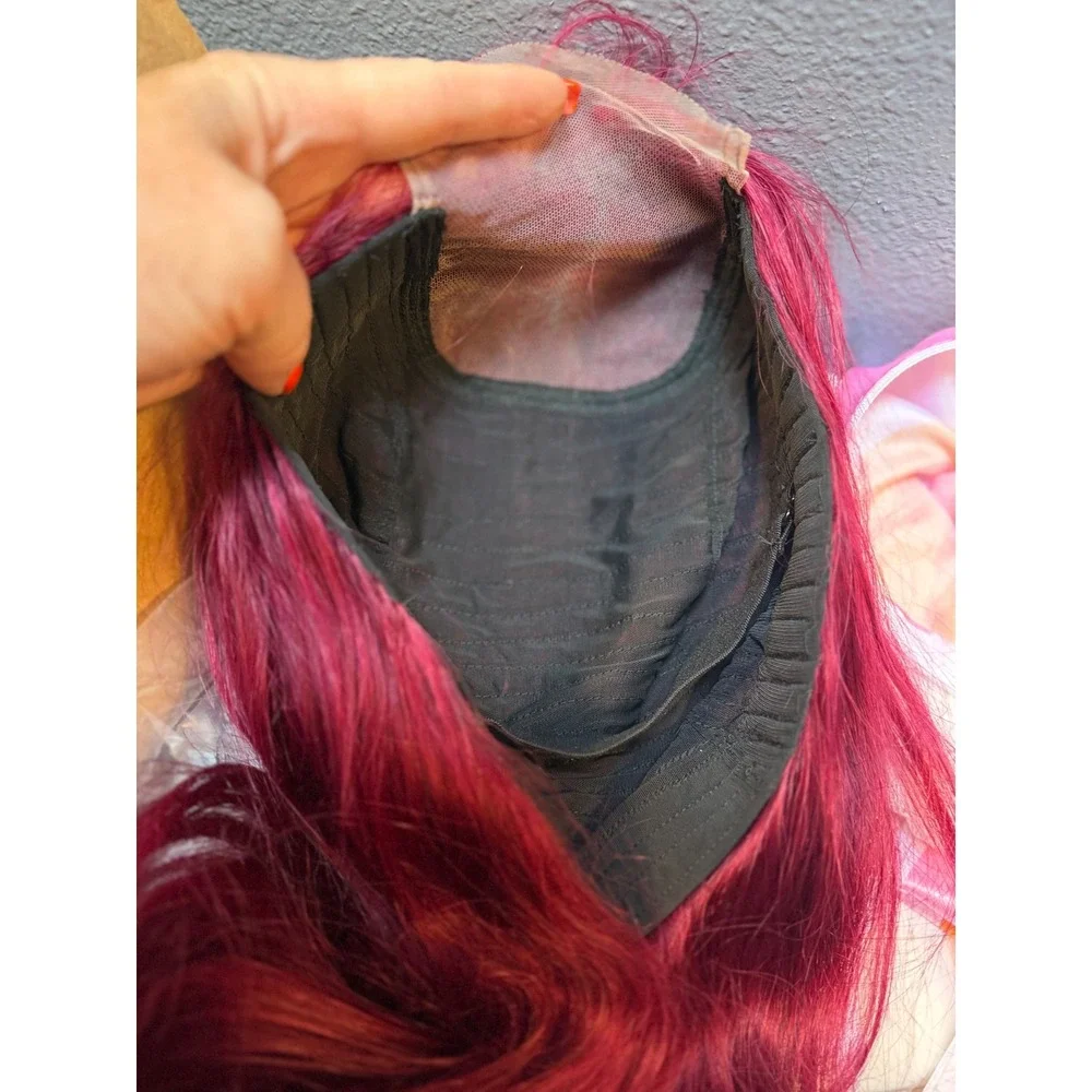 Human hair long wig